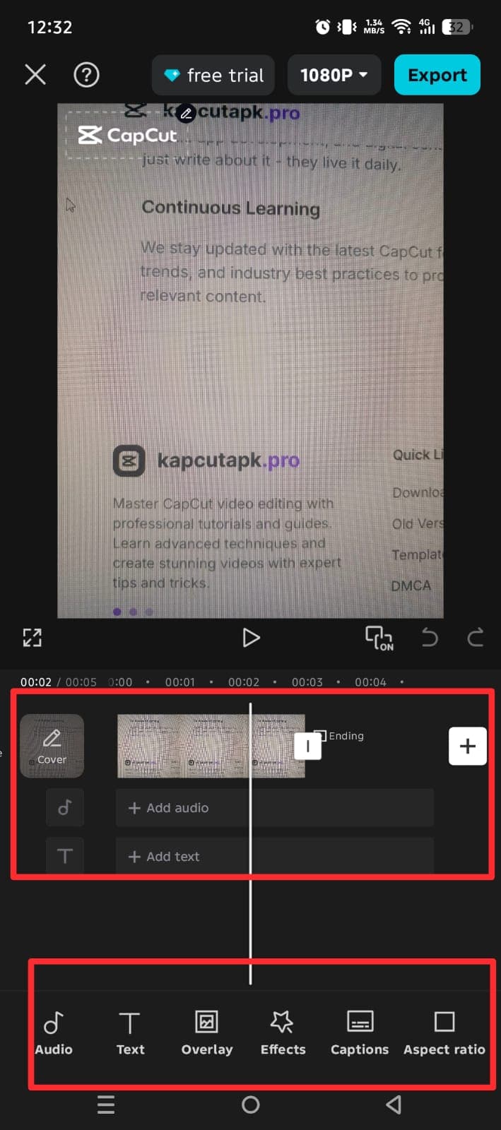 Export Options - Capcut Apk Pro